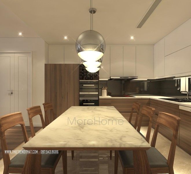 Thiết kế nội thất khu bàn ăn chung cư Imperia Garden 203 Nguyễn Huy Tưởng Thanh Xuân Hà Nội